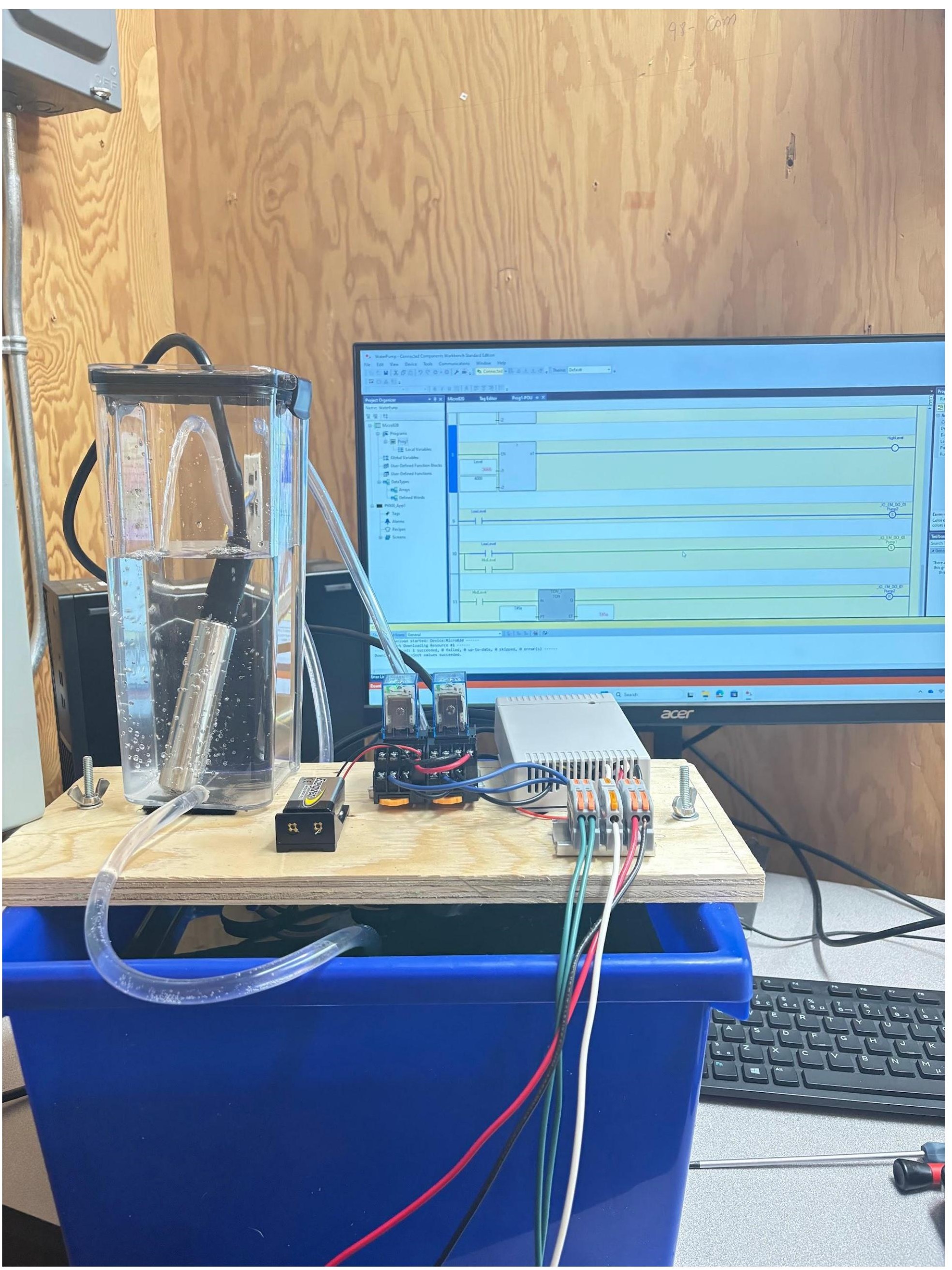 Implemented water-level control laboratory training system